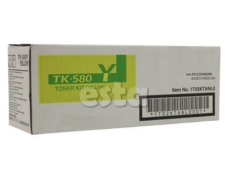 Kyocera TK - 580 Y, FS - C5150 ইকোসি টোনার কার্টিজ ক্যাপাসিটি সহ হলুদ 2,800 পৃষ্ঠা