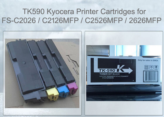 FS-C2526 C2626 M6026 M6526 এর জন্য কিয়োসেরা TK590K টোনার কার্টিজ কালো