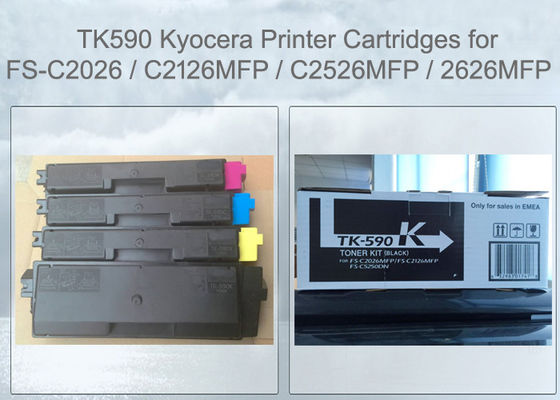 FS-C2526 C2626 M6026 M6526 এর জন্য কিয়োসেরা TK590K টোনার কার্টিজ কালো