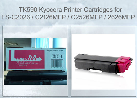 FS-C2526 C2626 M6026 M6526 আসল জন্য Kyocera TK590M টোনার কার্তুজ ম্যাজেন্টা